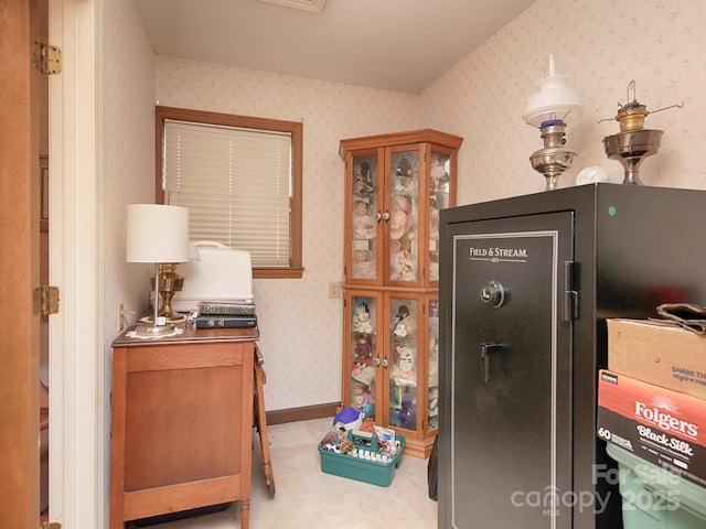 269 Johnson Dairy Rd, Mooresville, NC 28115 - office area featuring wallpapered walls and carpet