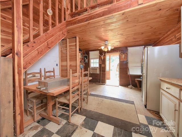 269 Johnson Dairy Rd, Mooresville, NC 28115 - unfurnished dining area with light floors, a ceiling fan, and cooling unit
