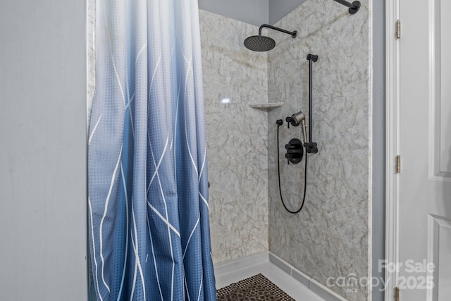 413 Wheat Field Dr, Mount Holly, NC 28120 - bathroom with tiled shower