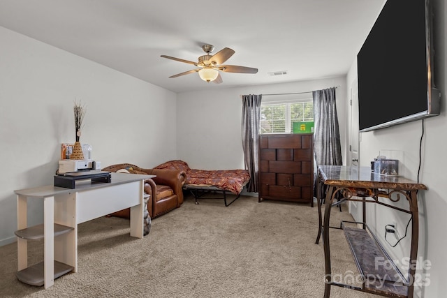 413 Wheat Field Dr, Mount Holly, NC 28120 - bedroom featuring light carpet and ceiling fan