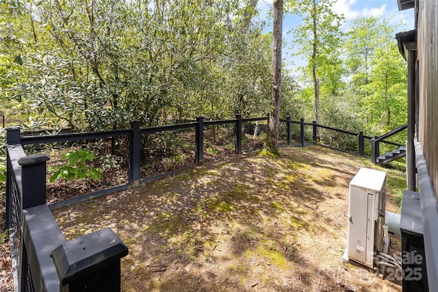 view of yard featuring fence