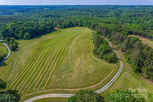 aerial view of a heavily wooded area