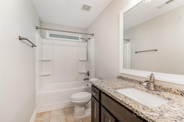140 Wintergreen Ct, Lexington, NC 27295 - bathroom with vanity, toilet, shower / tub combination, and tile patterned flooring