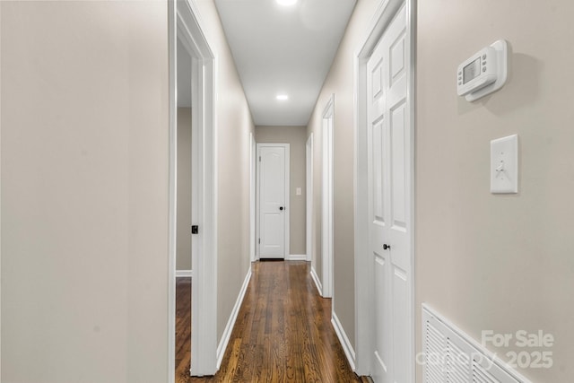 316 Fulton St, Kings Mountain, NC 28086 - corridor with dark wood finished floors, baseboards, and recessed lighting