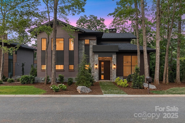 78 Running Creek Trl Unit 93, Arden, NC 28704 - contemporary home featuring stone siding and a chimney