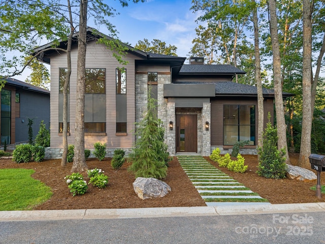78 Running Creek Trl Unit 93, Arden, NC 28704 - contemporary house featuring stone siding and roof with shingles
