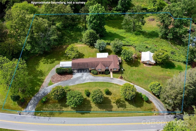 428 Jackson Rd, Fletcher, NC 28732 - view from above of property with property boundaries highlighted