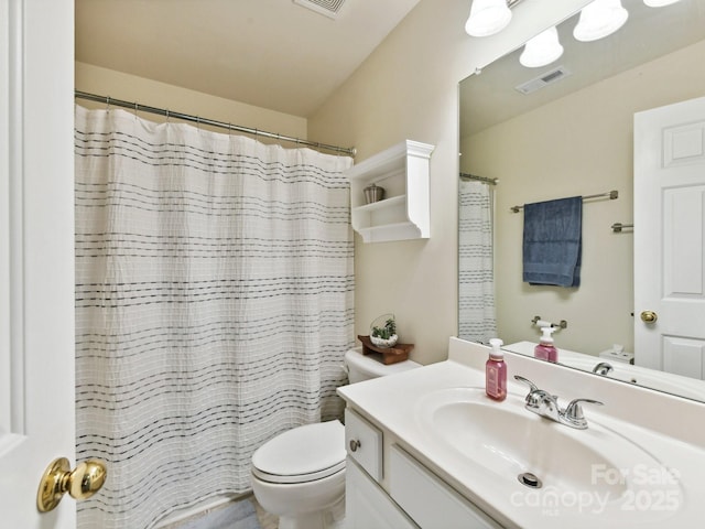 1564 Trippett St NW, Concord, NC 28027 - bathroom with toilet, vanity, and a shower with curtain