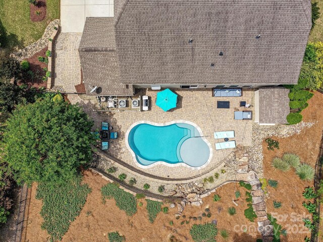 10800 Alabaster Dr, Davidson, NC 28036 - aerial overview of property's location featuring a pool area