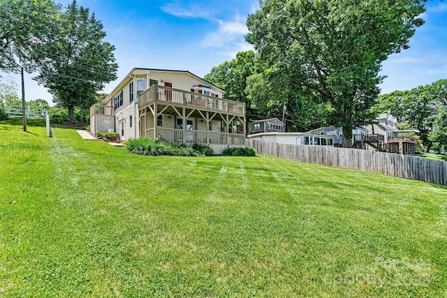 4920 Longfield St, Claremont, NC 28610 - rear view of house with a wooden deck
