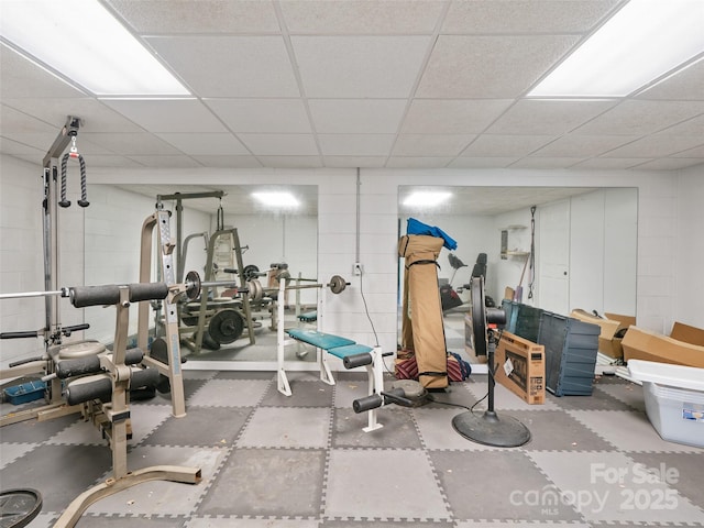 301 Fairway Ln, Spruce Pine, NC 28777 - workout area with a drop ceiling