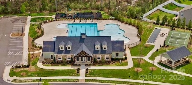 724 Little Bluestem Dr, Lake Wylie, SC 29710 - aerial view of a pool