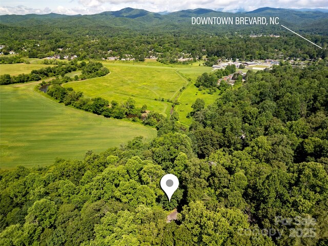 168 River Ridge Rd, Brevard, NC 28712 - drone / aerial view of a mountain backdrop and a heavily wooded area