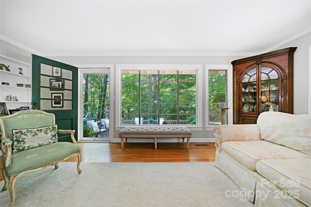 168 River Ridge Rd, Brevard, NC 28712 - living area featuring crown molding and wood finished floors