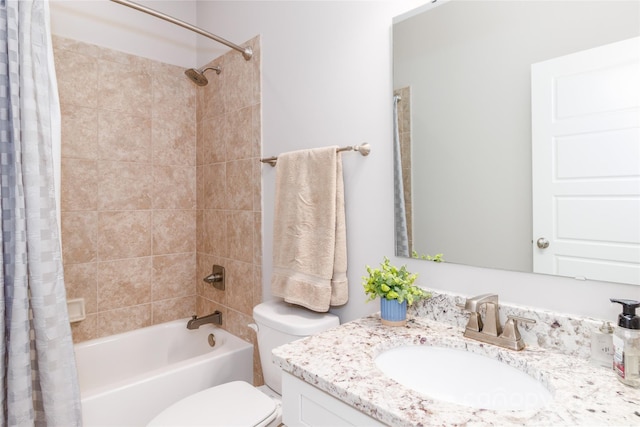 324 Squash Harvest Ct, Matthews, NC 28104 - bathroom featuring vanity, shower / bathtub combination with curtain, and toilet