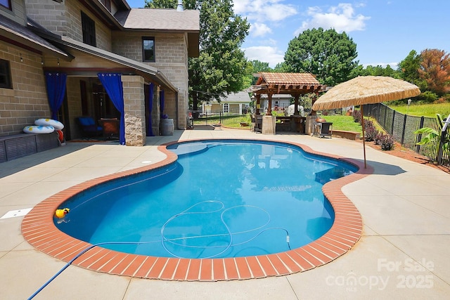14701 Cabarrus Rd, Mint Hill, NC 28227 - view of swimming pool with a patio area and a gazebo