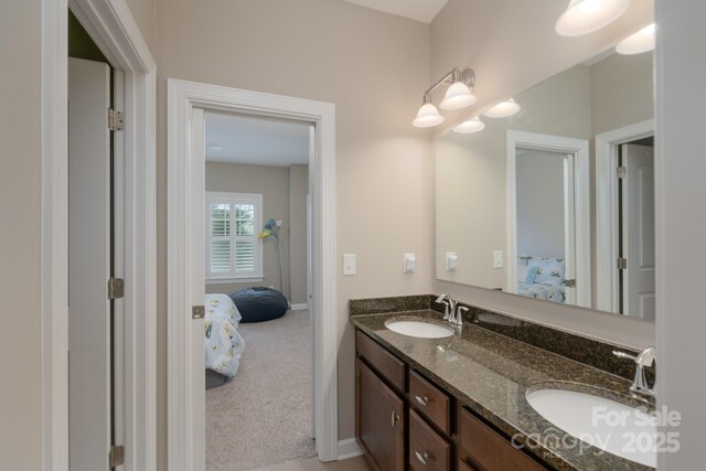 3666 Jacinta Ct, Tega Cay, SC 29708 - ensuite bathroom featuring double vanity and baseboards