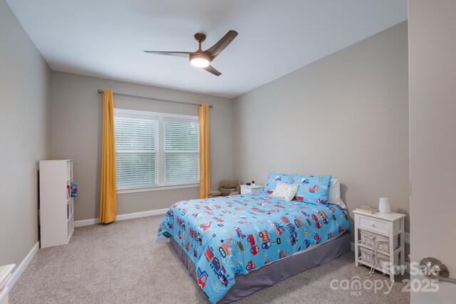 3666 Jacinta Ct, Tega Cay, SC 29708 - bedroom with carpet flooring, baseboards, and ceiling fan