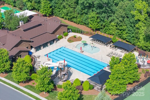 3666 Jacinta Ct, Tega Cay, SC 29708 - aerial view of a pool area
