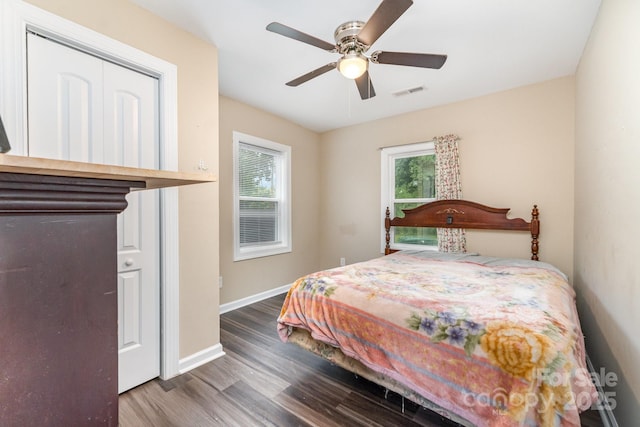 319 Leonard Ave, Albemarle, NC 28001 - bedroom with wood finished floors, baseboards, and ceiling fan