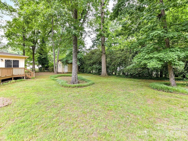 1049 Regency Dr, Charlotte, NC 28211 - view of grassy yard with a deck