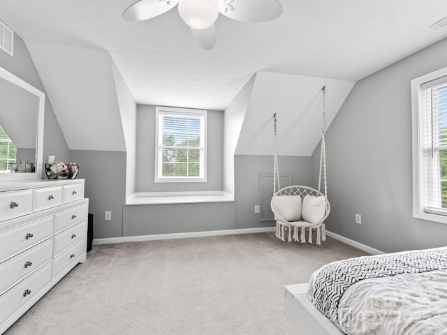 642 Bull Creek Rd, Mars Hill, NC 28754 - bedroom featuring lofted ceiling, multiple windows, and light colored carpet