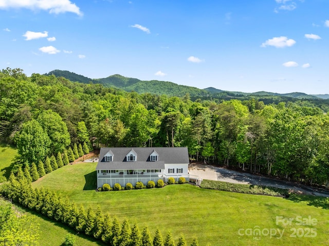 642 Bull Creek Rd, Mars Hill, NC 28754 - view of subject property with a forest and a mountain backdrop