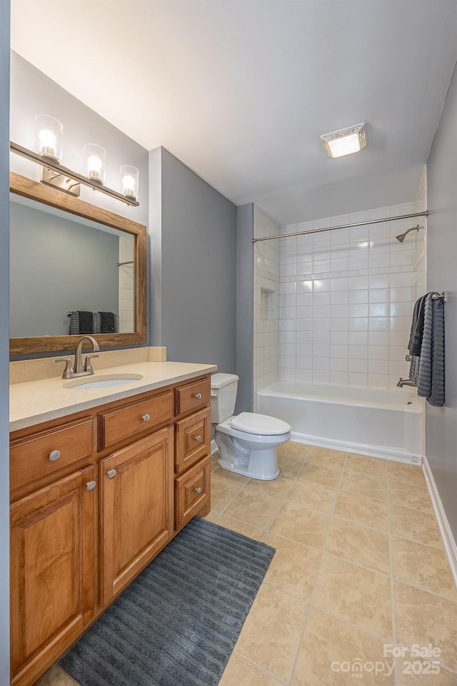 206 Ridge Top Dr, Connelly Springs, NC 28612 - full bath featuring tile patterned floors, toilet, shower / bathtub combination, and vanity