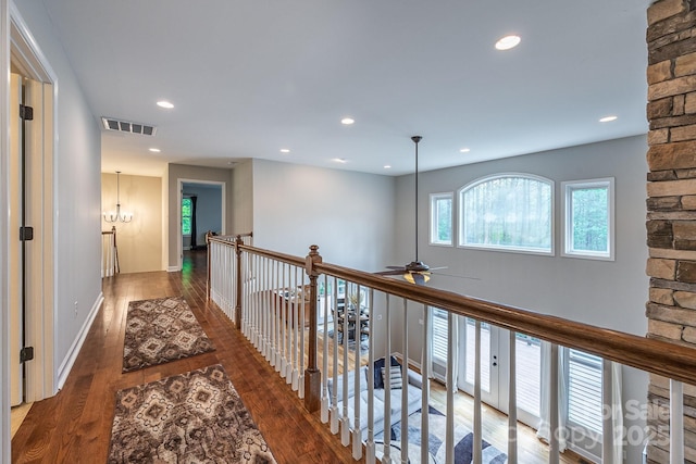 206 Ridge Top Dr, Connelly Springs, NC 28612 - hall featuring wood finished floors, recessed lighting, and baseboards