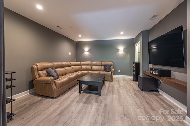 206 Ridge Top Dr, Connelly Springs, NC 28612 - living room featuring light wood-type flooring, baseboards, and recessed lighting