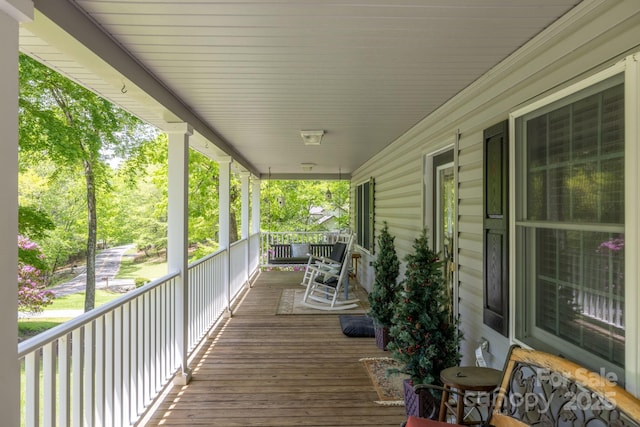 view of wooden porch