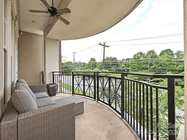 5425 Closeburn Rd, Charlotte, NC 28210 - balcony with ceiling fan