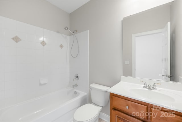10024 Hazelview Dr, Charlotte, NC 28277 - full bathroom featuring shower / tub combination, toilet, and vanity