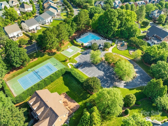 10024 Hazelview Dr, Charlotte, NC 28277 - aerial view of residential area featuring a pool