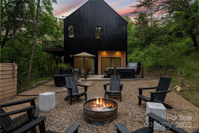 7 Big Rocky Top Dr, Weaverville, NC 28787 - view of patio / terrace with an outdoor fire pit and a wooden deck
