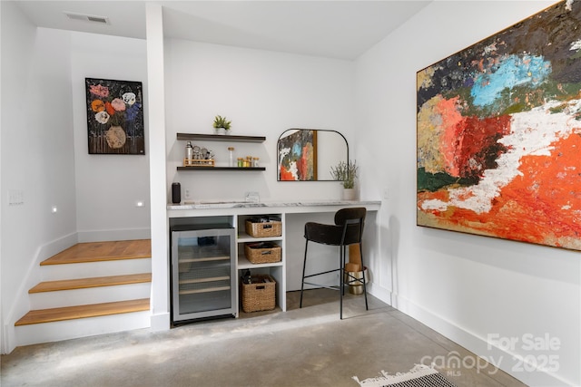 7 Big Rocky Top Dr, Weaverville, NC 28787 - indoor bar featuring beverage cooler and stairs