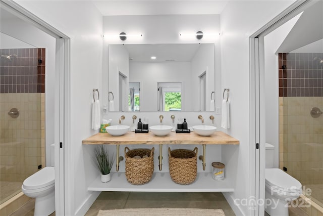 7 Big Rocky Top Dr, Weaverville, NC 28787 - full bath with a shower stall, double vanity, and tile patterned floors
