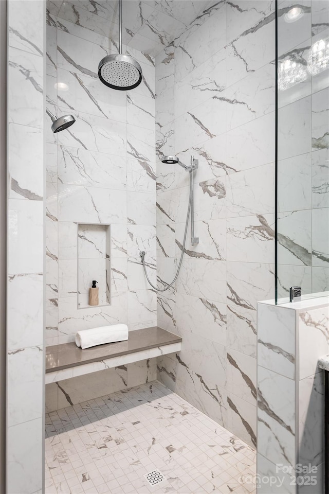 7703 Juniper Ln, Denver, NC 28037 - full bathroom featuring a marble finish shower
