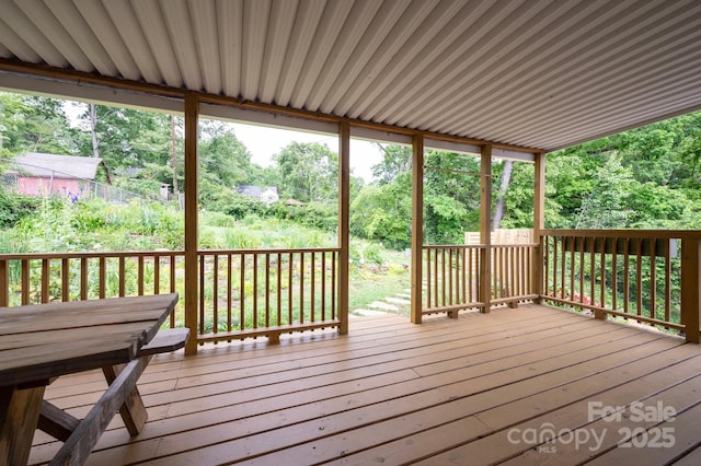 12 Canterbury Rd, Asheville, NC 28805 - wooden deck with view of wooded area