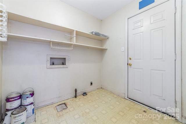 9139 Robert Frost Ln, Charlotte, NC 28213 - laundry room featuring hookup for a washing machine, tile patterned floors, electric dryer hookup, and baseboards