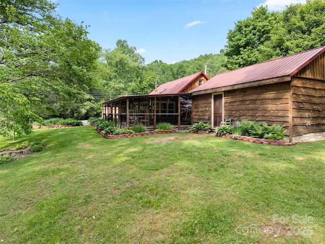 161 Moody Mountain Rd, Burnsville, NC 28714 - view of grassy yard featuring a sunroom