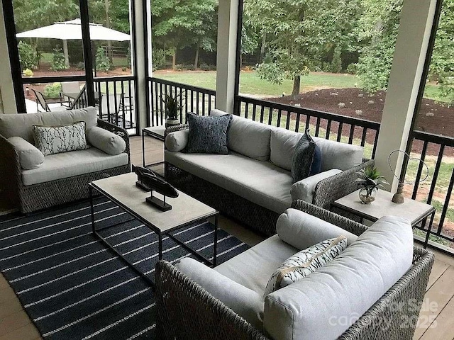 deck with outdoor lounge area