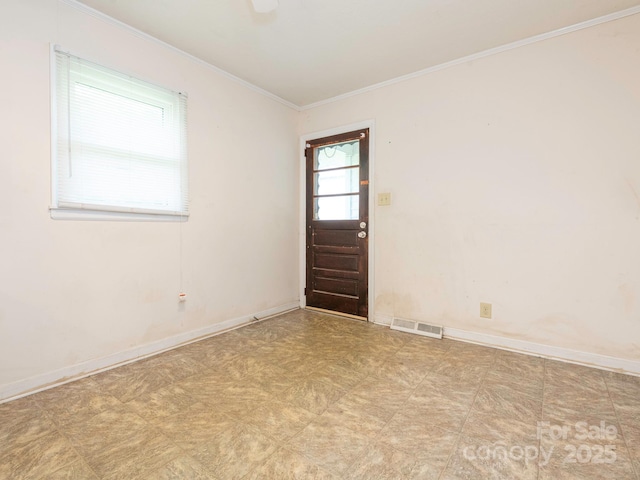 876 Stowe Ln, Gastonia, NC 28056 - unfurnished room with ornamental molding, baseboards, and tile patterned floors