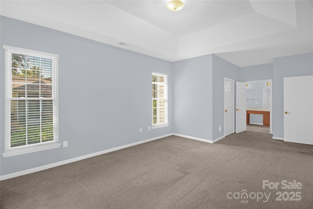 4467 Antelope Ln, Charlotte, NC 28269 - unfurnished bedroom featuring carpet floors, multiple windows, and a raised ceiling