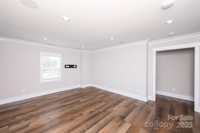 720 Cavesson Way, Monroe, NC 28110 - spare room with crown molding, wood finished floors, recessed lighting, and a smoke detector