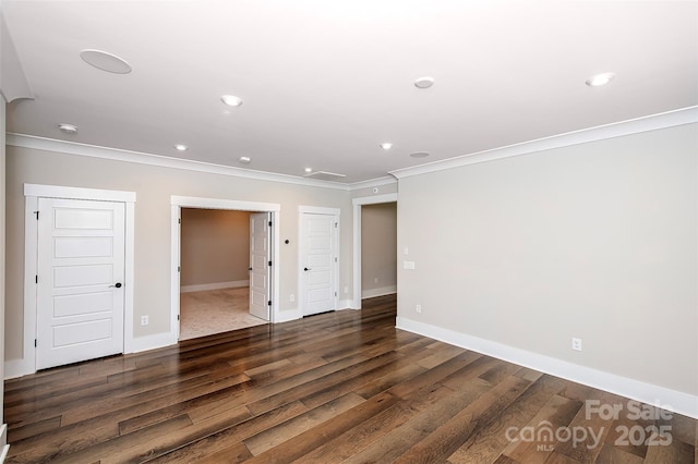 720 Cavesson Way, Monroe, NC 28110 - empty room featuring crown molding, wood finished floors, recessed lighting, and a smoke detector