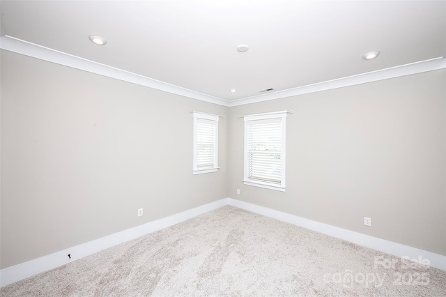720 Cavesson Way, Monroe, NC 28110 - spare room featuring carpet, crown molding, and recessed lighting