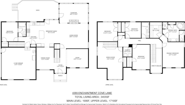 4389 Enchantment Cove Ln, Charlotte, NC 28216 - floor plan / room layout