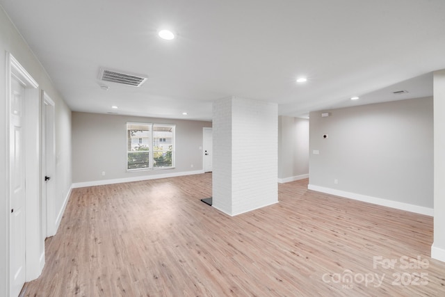 2000 Tyvola Rd, Charlotte, NC 28210 - unfurnished living room featuring light wood-style floors and recessed lighting