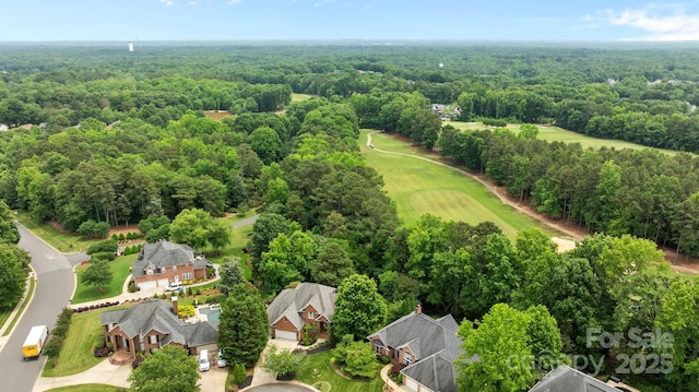 10317 Clubhouse View Ln, Mint Hill, NC 28227 - aerial perspective of suburban area featuring a forest and a local golf course